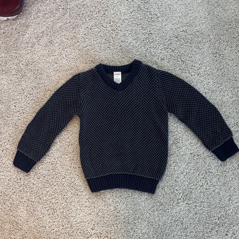 Gymboree Navy Textured V-Neck Sweater
